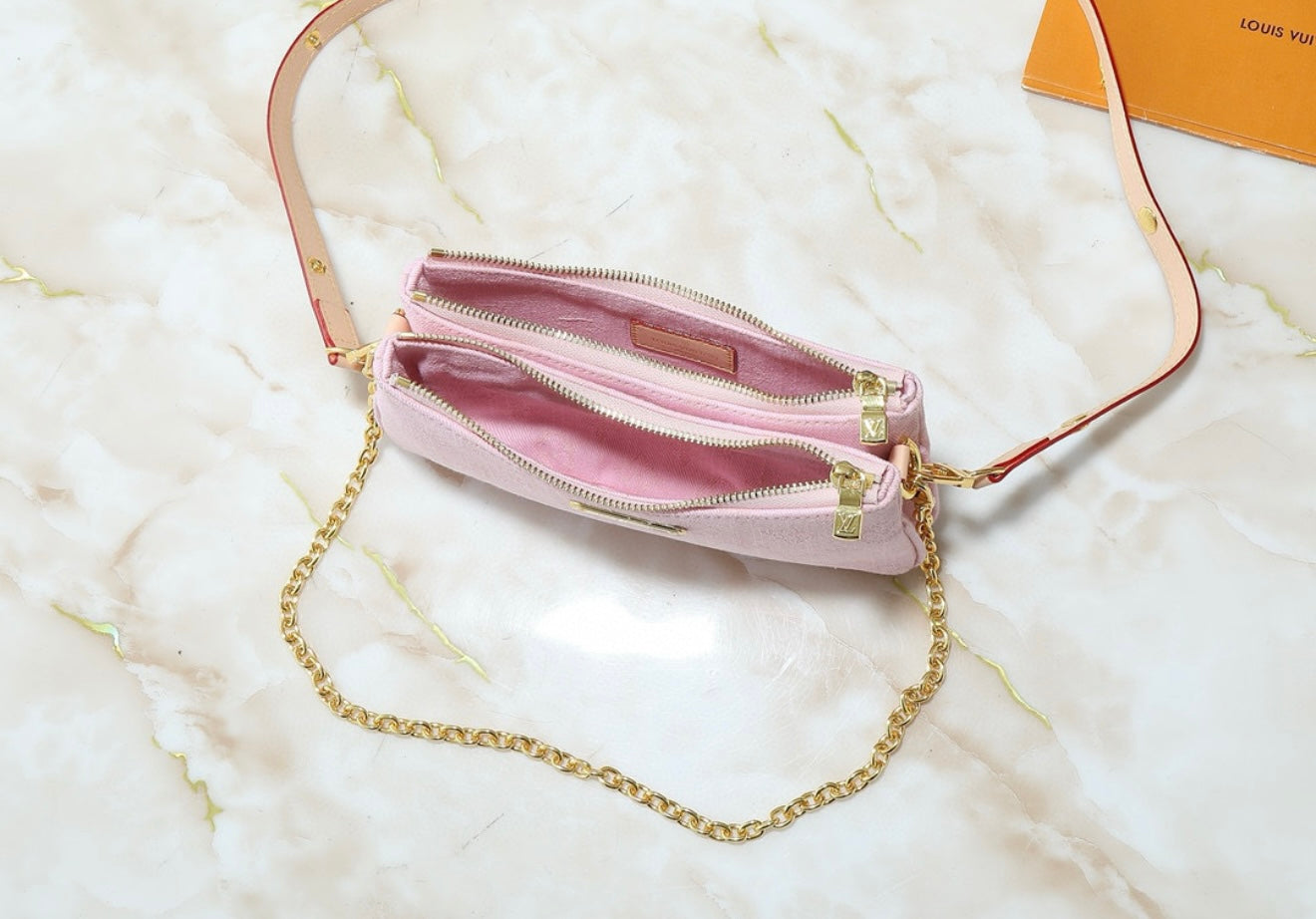 Pink Denim Purse